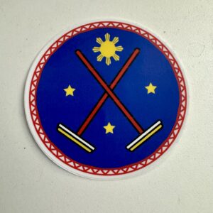 Crossed broom sticker