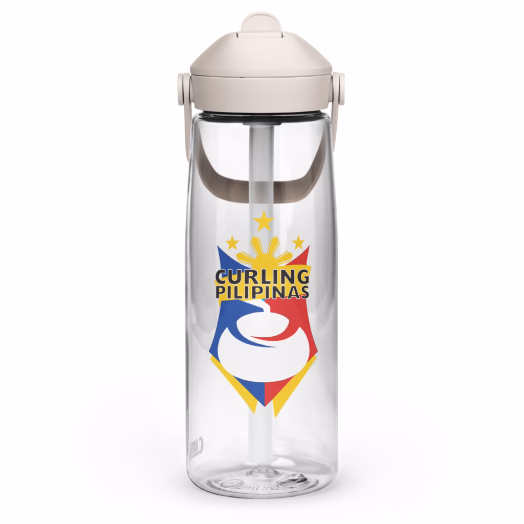 Curling Pilipinas flip straw water bottle