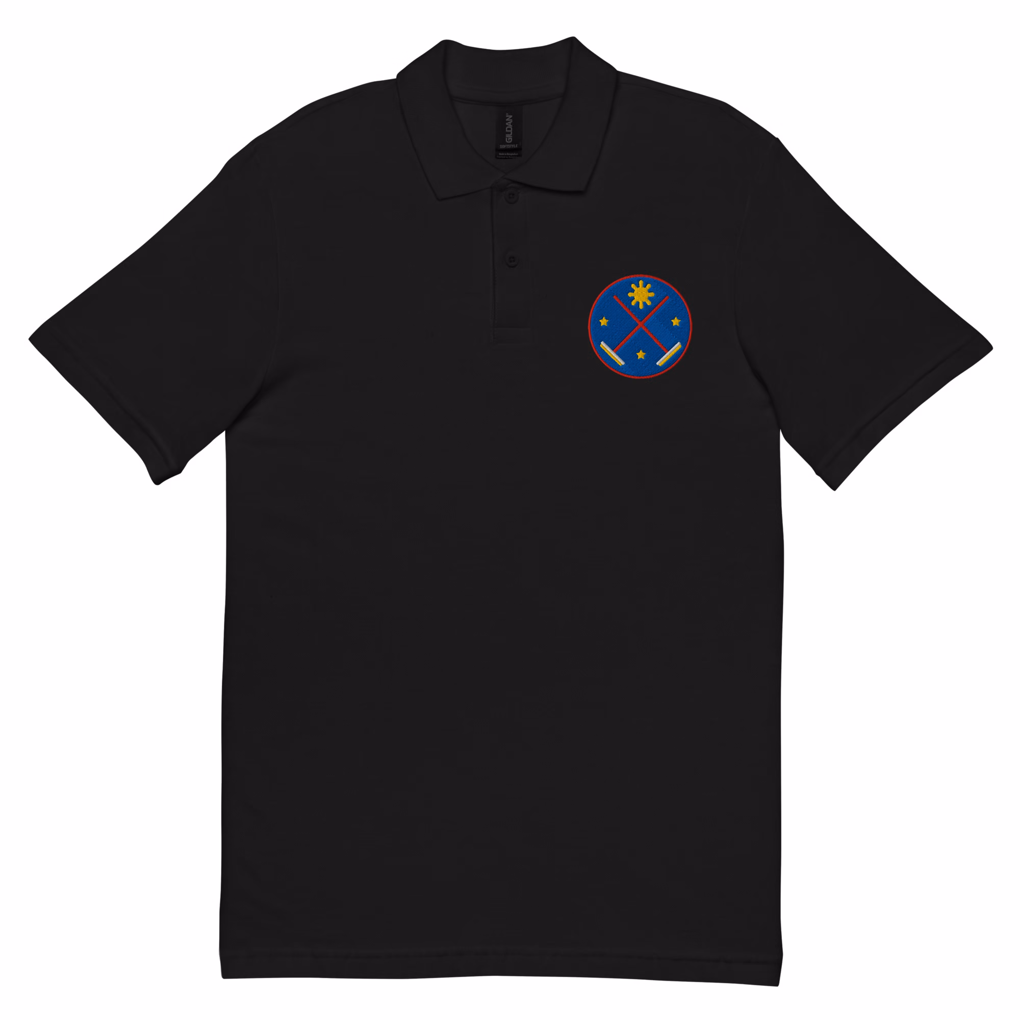 Crossed brooms unisex polo shirt